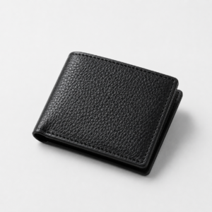 Black Textured Leather Wallet (Bifold) | Old Money Style – LEASPO