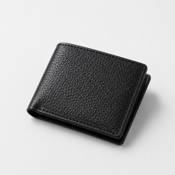 Black Textured Leather Wallet (Bifold) | Old Money Style – LEASPO